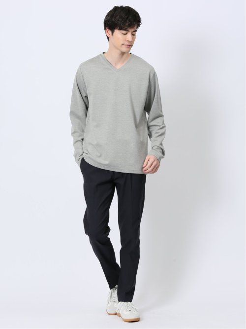 メランジポンチ Vネック長袖Tシャツ