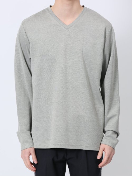 メランジポンチ Vネック長袖Tシャツ
