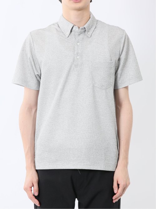 ドビーメッシュ ボタンダウン半袖ポロシャツ(M 03ライトグレー