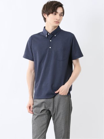 ドビーメッシュ ボタンダウン半袖ポロシャツ