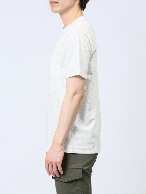 カットサッカー クルーネック半袖Tシャツ