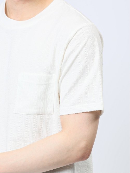 カットサッカー クルーネック半袖Tシャツ