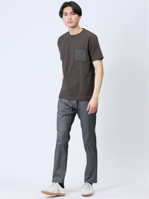 カットサッカー クルーネック半袖Tシャツ