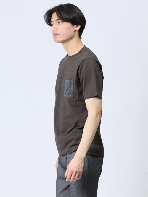 カットサッカー クルーネック半袖Tシャツ