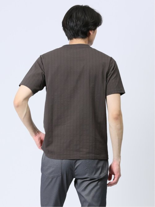 カットサッカー クルーネック半袖Tシャツ