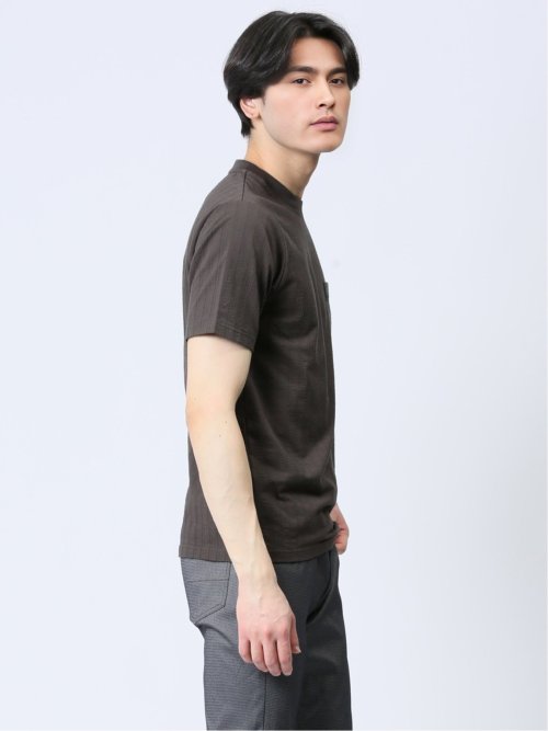 カットサッカー クルーネック半袖Tシャツ