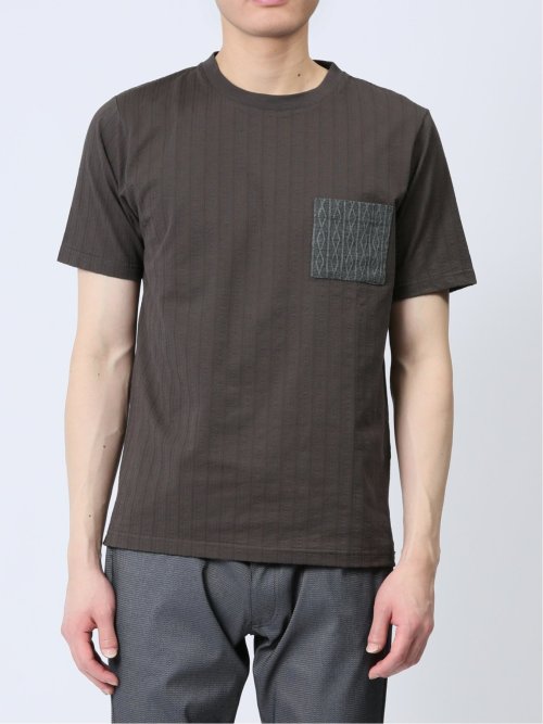 カットサッカー クルーネック半袖Tシャツ