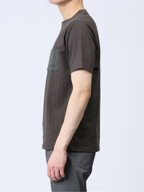 カットサッカー クルーネック半袖Tシャツ