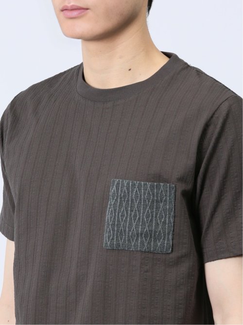 カットサッカー クルーネック半袖Tシャツ