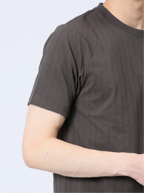 カットサッカー クルーネック半袖Tシャツ