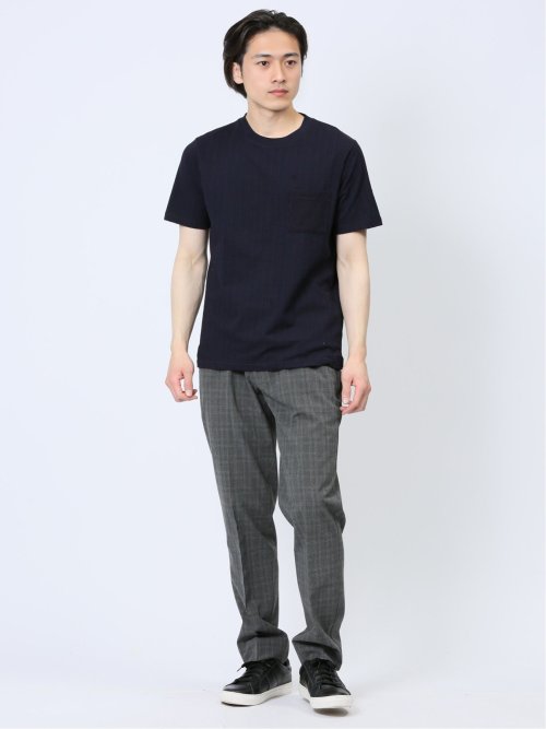 カットサッカー クルーネック半袖Tシャツ