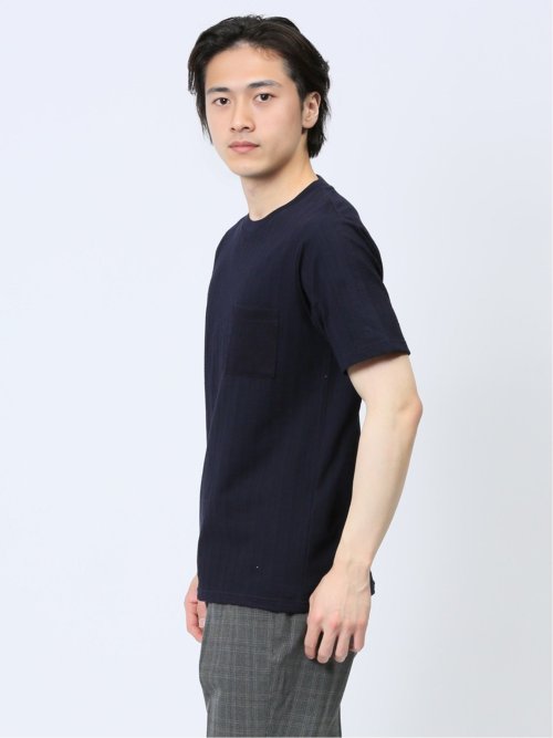 カットサッカー クルーネック半袖Tシャツ