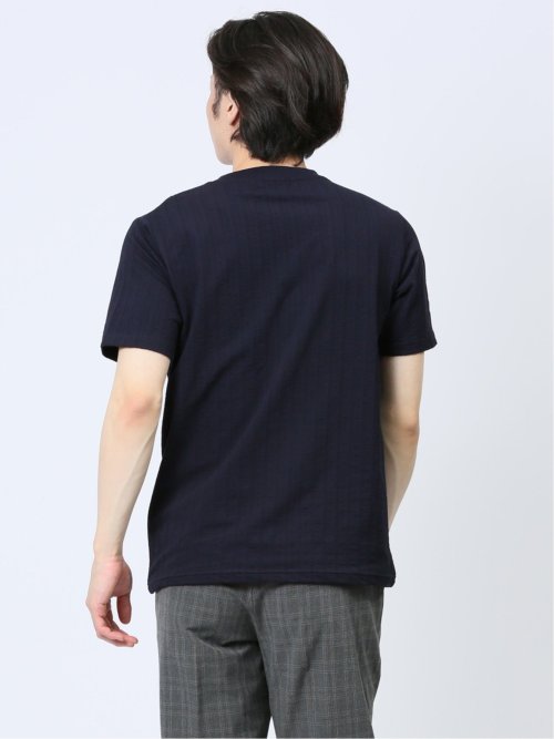 カットサッカー クルーネック半袖Tシャツ