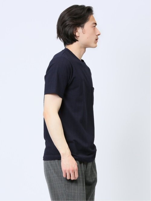 カットサッカー クルーネック半袖Tシャツ