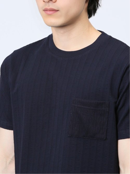 カットサッカー クルーネック半袖Tシャツ