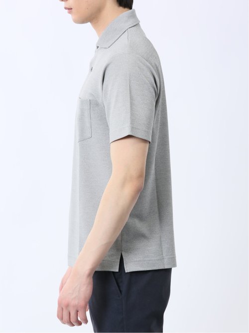 メランジ鹿の子 カッタウェイ半袖ポロシャツ