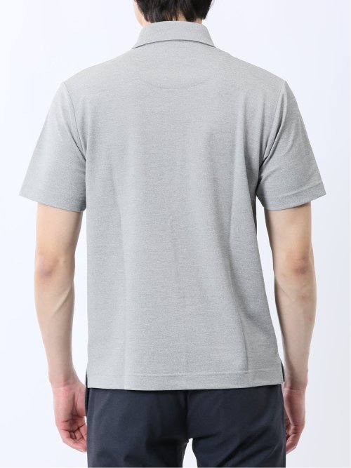 メランジ鹿の子 カッタウェイ半袖ポロシャツ