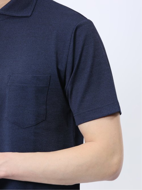 メランジ鹿の子 カッタウェイ半袖ポロシャツ