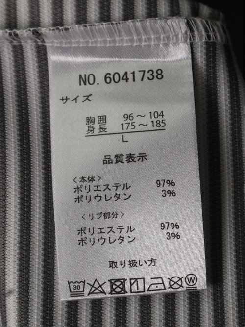 リップルマイクロボーダー クルーネック半袖Tシャツ