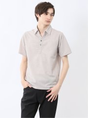 モザイクジャガード スキッパー半袖ポロシャツ