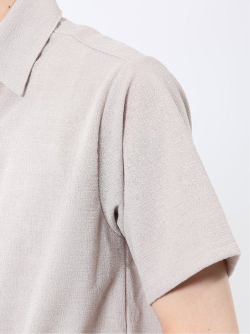 モザイクジャガード スキッパー半袖ポロシャツ