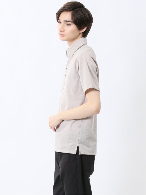 モザイクジャガード スキッパー半袖ポロシャツ