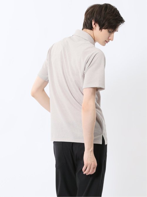 モザイクジャガード スキッパー半袖ポロシャツ