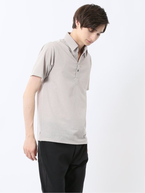 モザイクジャガード スキッパー半袖ポロシャツ