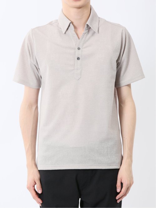 8 YARDS グレー ポロシャツ 8YARDS グレー ポロシャツ MEN マイクロドット 半袖ポロシャツ