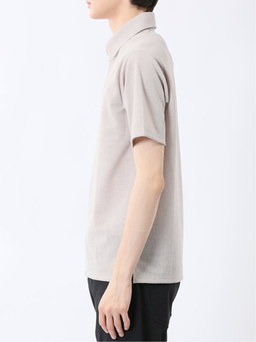 モザイクジャガード スキッパー半袖ポロシャツ