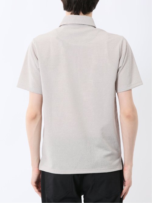 モザイクジャガード スキッパー半袖ポロシャツ