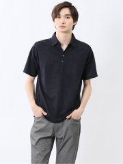 モザイクジャガード スキッパー半袖ポロシャツ