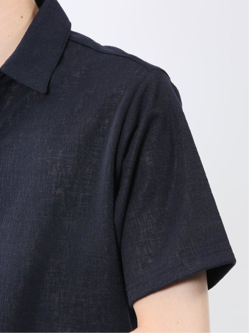 モザイクジャガード スキッパー半袖ポロシャツ