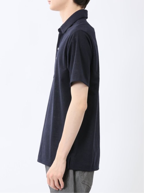 モザイクジャガード スキッパー半袖ポロシャツ