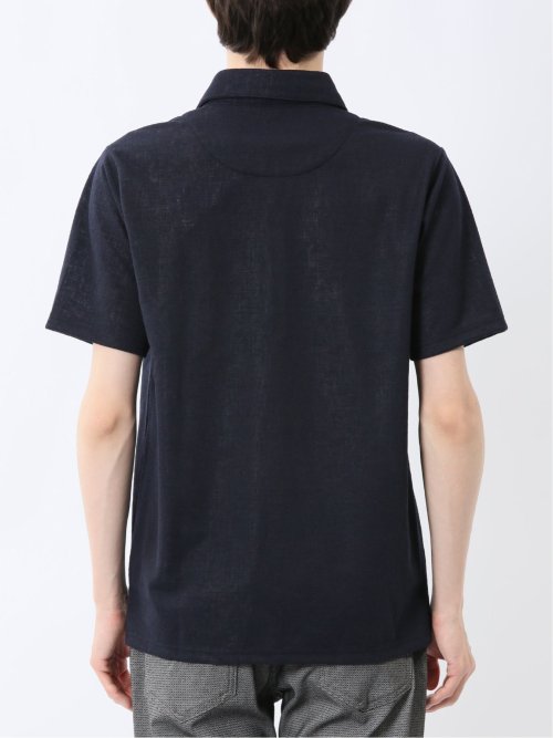 モザイクジャガード スキッパー半袖ポロシャツ