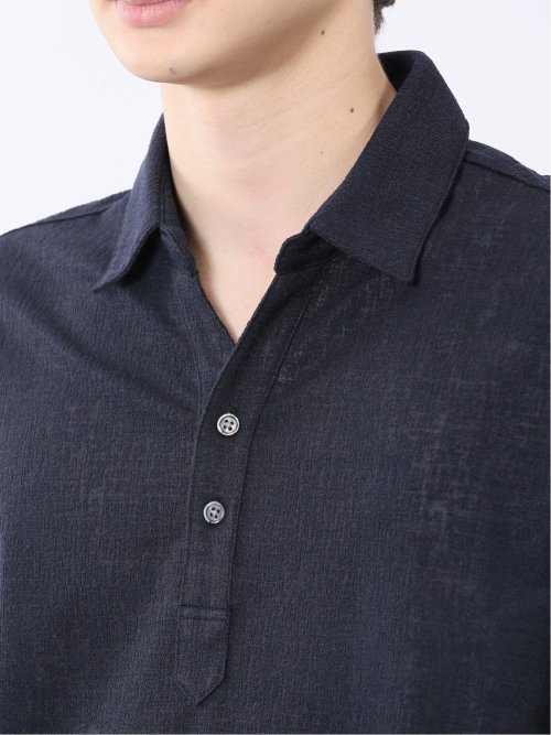 モザイクジャガード スキッパー半袖ポロシャツ