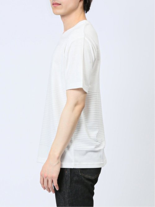 リンクスパネルボーダー Vネック半袖Tシャツ