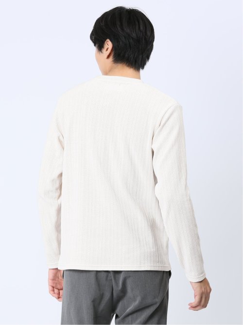 ジャガードモール クルーネック長袖Ｔシャツ