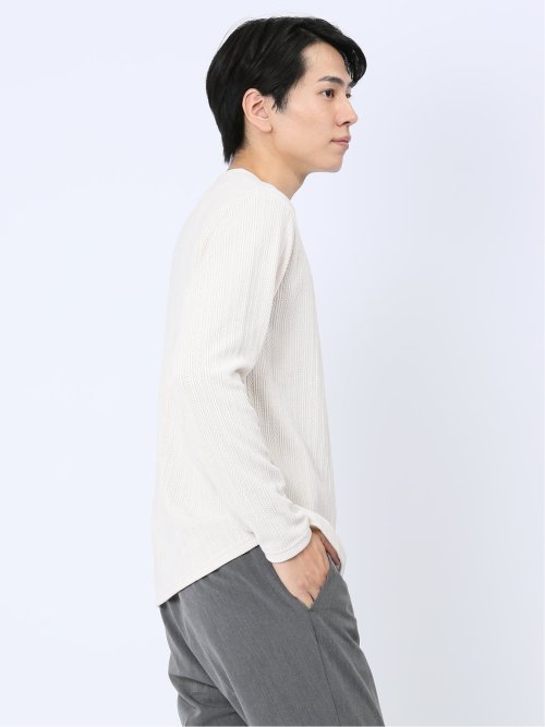 ジャガードモール クルーネック長袖Ｔシャツ