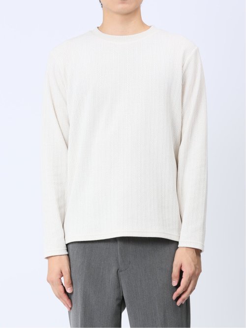 ジャガードモール クルーネック長袖Ｔシャツ