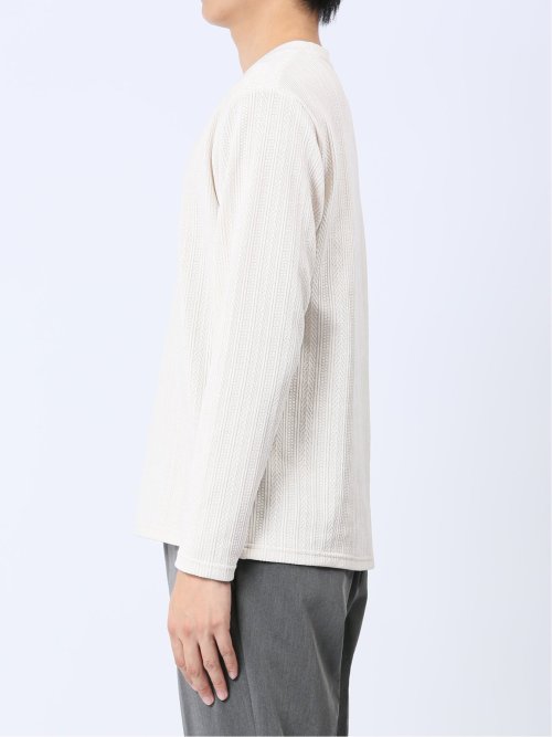 ジャガードモール クルーネック長袖Ｔシャツ