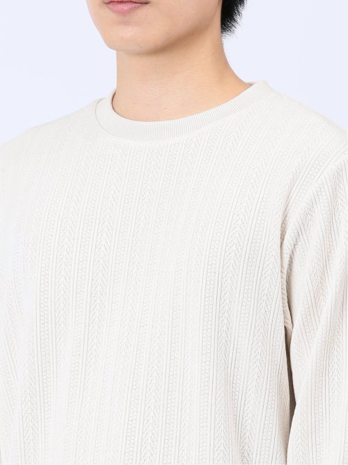 ジャガードモール クルーネック長袖Ｔシャツ