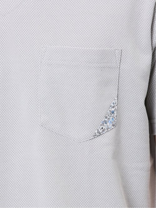 さまになる フェイクレイヤード キーネック半袖Tシャツ