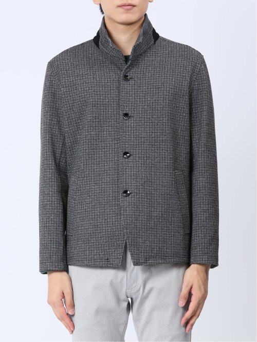 ジャガードチェック スタンドジャケット