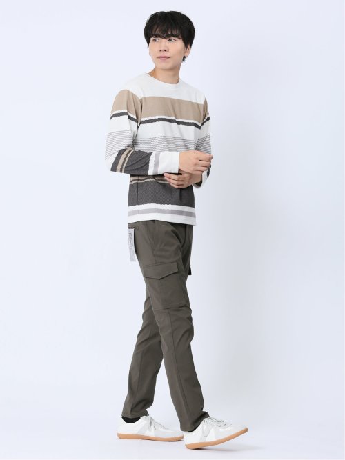 ポップコーンボーダー クルーネック長袖Tシャツ