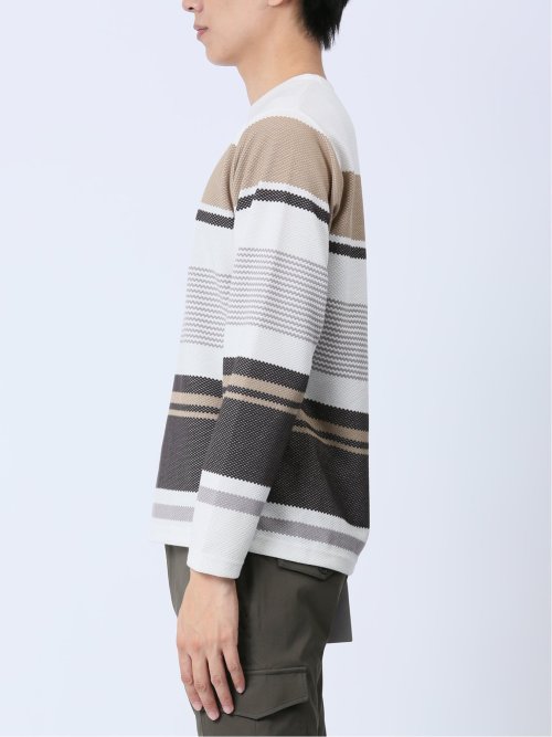 ポップコーンボーダー クルーネック長袖Tシャツ