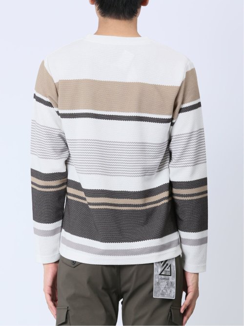 ポップコーンボーダー クルーネック長袖Tシャツ