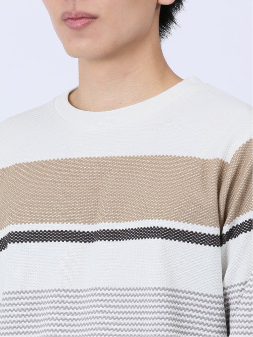 ポップコーンボーダー クルーネック長袖Tシャツ