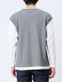 さまになる フェイクレイヤード クルーネック長袖Tシャツ