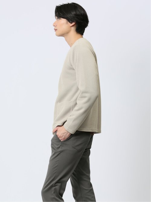 ジャガード 1ボタンカーディガン